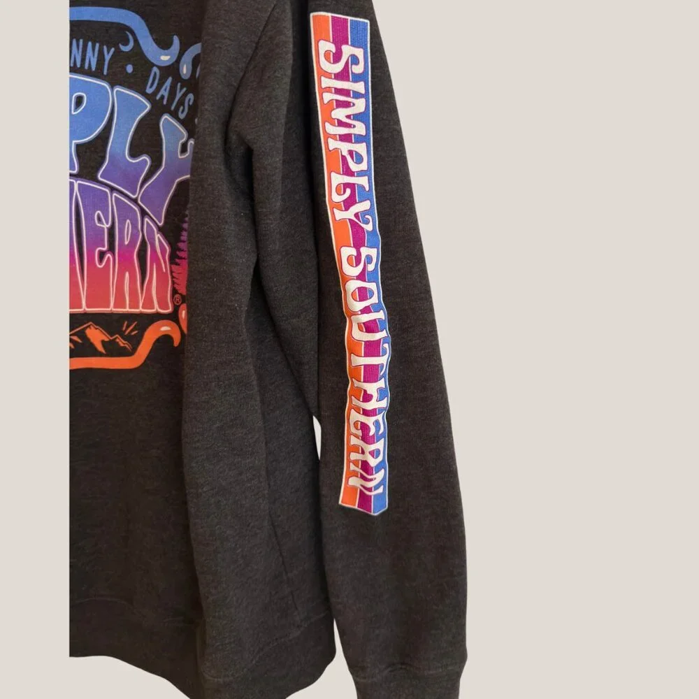 Unisex Simply Southern Grey Hoodie with Mountain Logo - Large - Picture 5 of 6